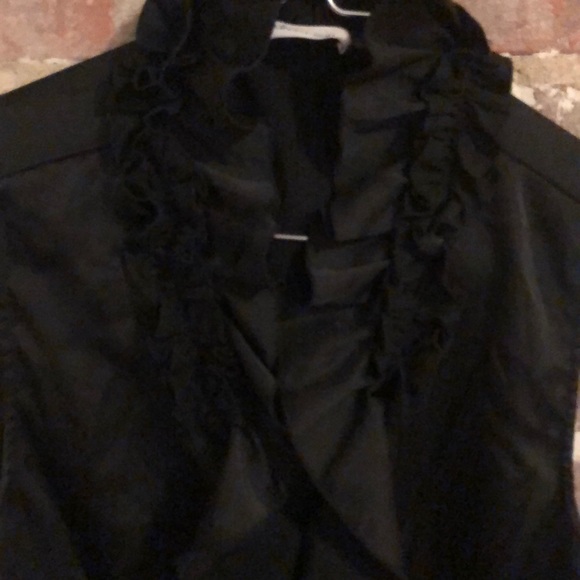 Calvin Klein Black Ruffle Blouse - Picture 4 of 4